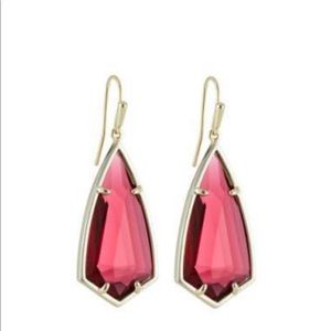 Red and Gold Kendra Scott Drop Earrings